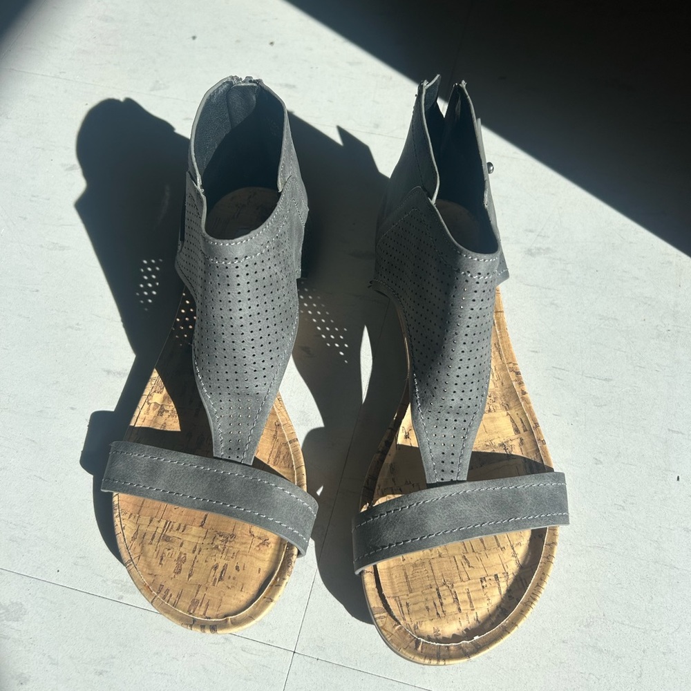 Grey gladiator style sandal